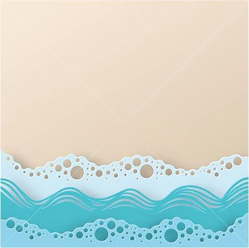 Ocean Beach Wave Metal Cutting Dies Special Summer Background Stencil Decorative Gift Craft for DIY Scrapbooking Die-Cutting and Art Craft Embossing