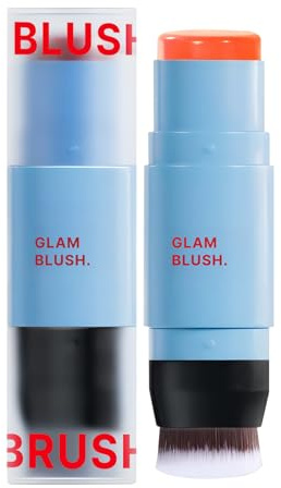 Uhngw Barra De Rubor Para Mujer | Stick Multiusos Como Rubor Y Sombra De Ojos,Doble Punta Hidratante Con Color Instantáneo Para Viajes Y Uso Diario