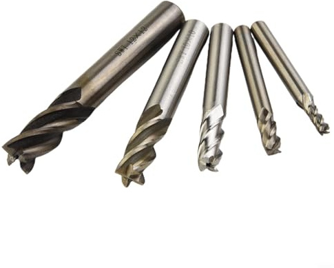 EffiFish CNC-Schaftfräser, Fräsmaschine, HSS, gerader Schaft, Bohrer, 4 Rillen zum Schneiden und Hakenschlitzen, 5 Stück