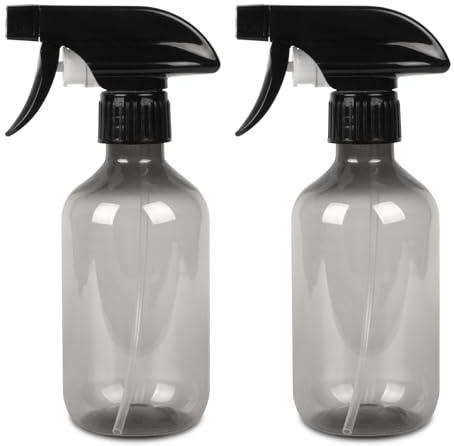 2 Pcs Bote Spray Pulverizador, 300 ml Pulverizador Agua Peluqueria, sSpray Bottles Vacías de Plástico Ajustables, Botella Spray Pulverizadors para Limpieza, Cabello, plantas, jardinería, Home(Gris)