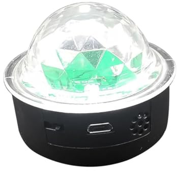 Kisangel Lampada da Palcoscenico a LED Rgb Controllo Vocale Luce da Discoteca Sfera di Cristallo Ricaricabile USB Luce da Atmosfera Portatile per Feste e Ktv