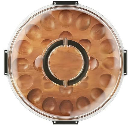 Plato Para Huevos Rellenos: Soporte Grande Para Alimentos Con Alineación , Accesorio De Presentación | Cierre Seguro Reutilizable, Almacenamiento Higiénico De Preparados Fríos, Encimera Ordenad