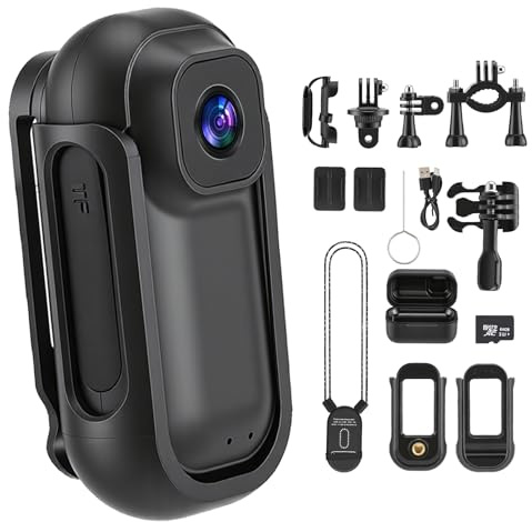 4K Action Cam, Mini Body Cam with 180° Rotating Screen, 30m Waterproof Underwater Camera, WiFi Camera, Vlog&POV Camera, Hands-Free Magnetic Action Camera for Sports Motorcycle Bicycle Riding