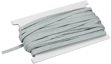 QUARKZMAN Cinta De Sesgo Doble Plegada 1/4 Pulgada X 15 Yardas Cinta De Sarga De Algodón Para Costura Envoltura Artesanía DIY Tono Plateado