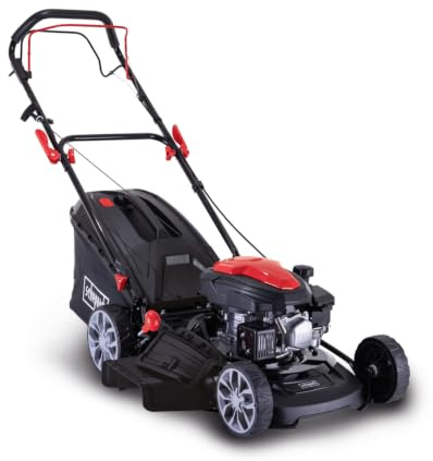 Scheppach Tondeuse à Gazon Thermique PML46-161S - Moteur 4 Temps - 150 cm³ | largeur de coupe max 46 cm - hauteur de coupe 25-75 mm - bac 55L