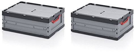 2 x professionell fällbox 60 x 40 x 22 med lock inklusive gratis tullstock 2-set