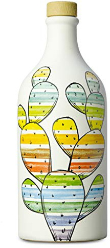 Cruche en Céramique Fico d'India avec Huile Extra Vierge d'Olive Monovariétale Peranzana 500 ml