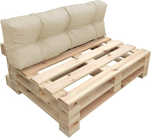 chilly pilley Palettenkissen Wasserdicht Palettenauflage Palettenpolster Palettenmöbel Gartenkissen Wasserfest Wasserabweisend viele Größen und Farben (Rückenkissen 120 x 40. Creme)