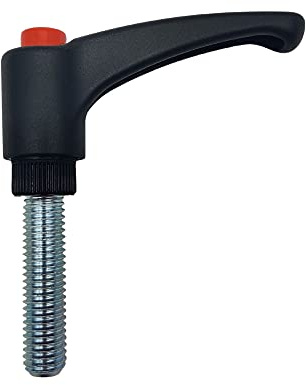 DOJA INDUSTRIAL | Verstellbar Kipp Klemmhebel | M8 Gewinde Handgriff | Pack 1 | Hebelgriff Bolzen Griff mit Druck-Knopf | Klemmgriff Gewinde Hebel Polyamid | Spannhebel Maschinenknöpfe Ratsche