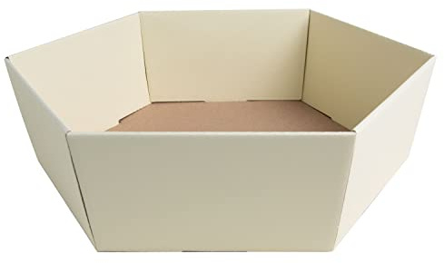 10 x PresentFill® Präsentkorb Chamois leer ohne Inhalt - Geschenkkorb aus umweltfreundlichen 100% Recycling Karton - groß sechseckig - Made in Germany für Weihnachten - Ostern - Hochzeit - Geschenke