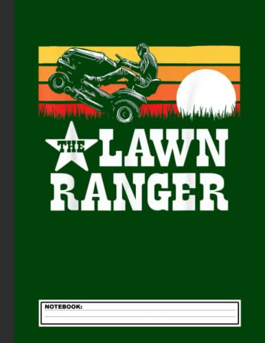 The Lawn Ranger Riding Lawn Mower Wheelie Funny Vintage Notebook: Lawn Mowing - Landscaping Journal/Notebook Blank Lined Ruled 8.5x11 120 Pages