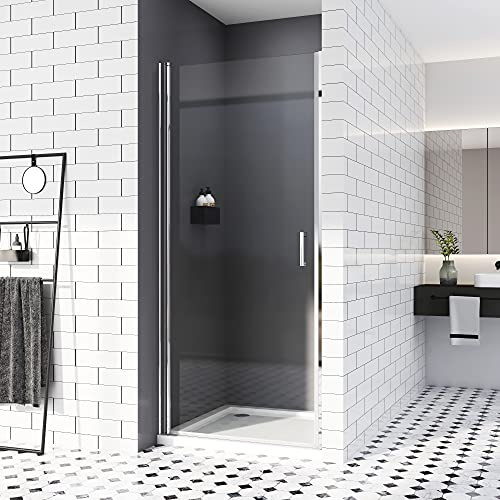 Duschtür 80x195 cm, Nischentür Pendeltür Duschkabine Nische Verstellbereich von 79-81cm, 5mm Nano-Beschichtung ESG Sicherheitsglas