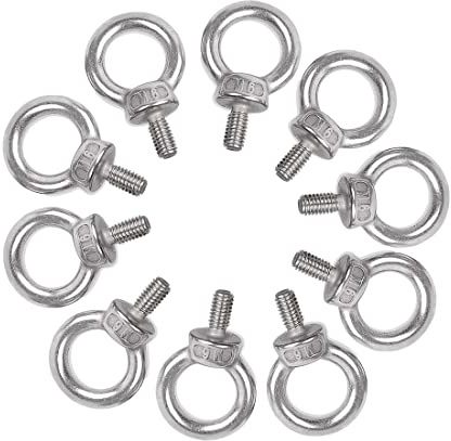 VIVIIHOO Ringschraube Edelstahl M6 10 Stück Augenschrauben Ring Sichere Runde Augenschraube Augbolzen für Hängens und Rolle des Befestigens
