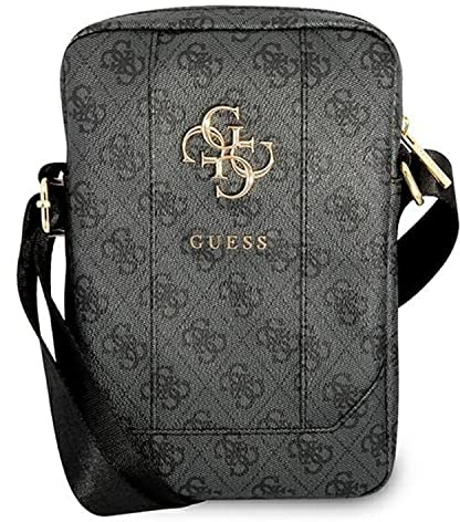 GUESS Official 4G PU 10 Tablet Sleeve Shoulder Bag Big Metal Logo - Grey