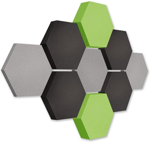 platino24 Akustikpaneele 9 Elemente Edition LOFT 3D I Ø 300mm Akustikplatten Schalldämmung Wand & Decke I Akustikschaum Schall-Absorber aus Basotect 30-70mm mit farbiger Akustikbeschichtung