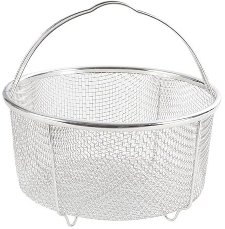 Yardwe Kitchen Frying Basket Stainless Steel Draining Basket Portable Food Fried for French Fries Fish Balls and Chicken 9.06 in Round for Frying Cooking and Food Storage