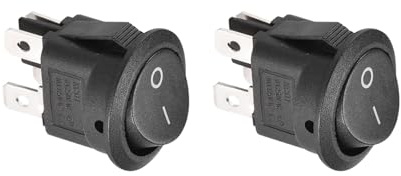 QUARKZMAN 4 Broche 2 Position Bascule Interrupteur x 2Pcs 125V Rond Noir | Bateau Bascule Commutateur Snap, pour Voiture Auto Bateau Ménage Électroménagers,