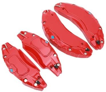 4 Stück Bremssattelabdeckungen Kompatibel mit, 18 Zoll 19 Zoll Radnabengröße Bremssattelabdeckungen, Aluminiumlegierung Modell 3 Bremssattelabdeckungen, 4er Set für