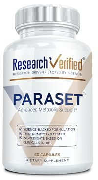 Research Verified Paraset - 60 Capsules - Natural Gut Health Enhancer - Garlic Bulb, Papain, Sweet Wormwood, Black Walnut, BioPerine - Vegan