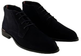 Tommy Hilfiger Bottes Basses Homme Suede à Lacets, Bleu (Desert Sky), 43