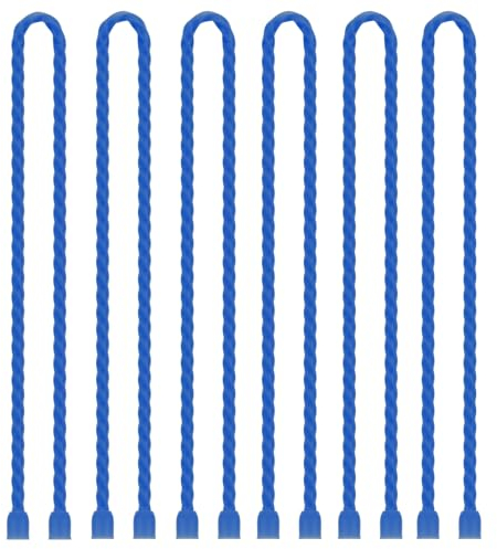 Gesipor 6 Stück 61 cm Silikon-Kabelbinder Durchmesser 5 mm wiederverwendbare Stahlkern Gummi Twist Ties biegbare Kabelbinder zum Bündeln und Halten, Allzweck-Kabelbinder für drinnen und draußen (blau)