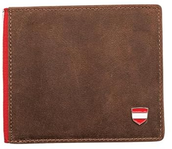 Hoamatkult Österreich Trachten Leder Geldbörse - Traditionelles Design, Handgefertigt, RFID-Schutz, Mehrfachfächer, Ideal für Trachtenliebhaber