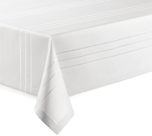 Hochwertige Tischdecke mit Saumrand Eleganza Weiß Rund 160 cm pflegeleicht