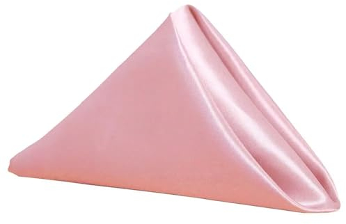 Servietten 8 Stück 40 x 40 cm quadratische Luxus-Tischservietten aus Kunstsatin, gesäumtes Taschentuch, Hochzeitstischdecke, Abendessen-Dekoration Papierservietten (Color : Pink)