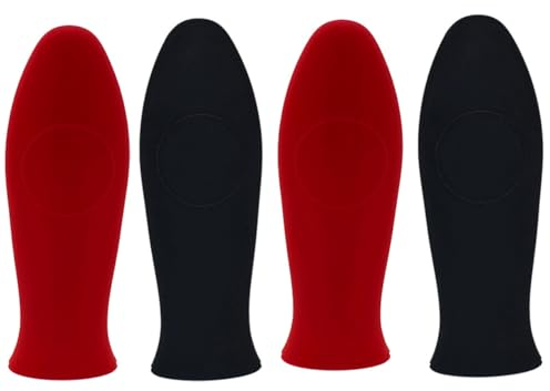 Hot Handle Holder,4PCS Silicone Hot Handle Holder Potholder Pan Handle Cover for Cast Iron Skillets Rubber Pot Handle Sleeve