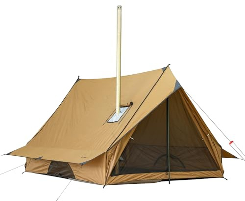 POMOLY CHALET 70 Pro Portable Cabin Tent With Stove Jack and Two Poles for 2-3 Person Camping, Hot Tent Stove, Hiking, Hunting, Backpacking