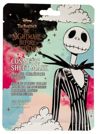 Mad Beauty - Masque cosmétique en tissu pour le visage Jack à la Noix de Coco L'étrange Noël de Monsieur Jack - 25 ml