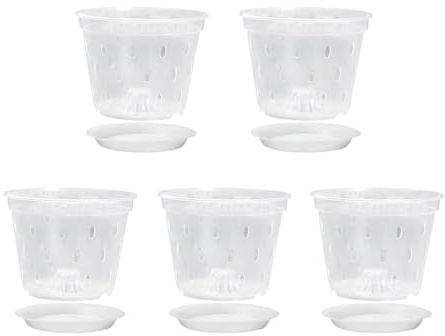 Vaso per orchidea, 5 vasi per orchidea, 5 vasi di fiori drenanti, per la casa per camera da letto, cucina, giardino, terrazza, soggiorno.
