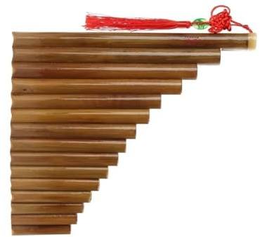 Panflöte aus Bambus Panflöte G-Tonart Handgemachtes Traditionelles Chinesisches Musikinstrument Panflöten Linke Und Rechte Hand 15 Pfeifen Pan(Left)