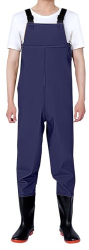 Wasserdichte Herren-Wathose zum Angeln, hohe Taille, verstellbare Camouflage-Overalls, leichte und strapazierfähige Regenhose, elastische Taille, Outdoor-Hose, durchgehende, atmungsaktive,