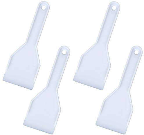 BORISCA 4 Pezzi Raschietti per il Ghiaccio del Congelatore, Bianco Raschietto per Ghiaccio Frigorifero, Raschietto Ghiaccio Freezer in Plastica, Compatibile con Multi Frigoriferi di Marca