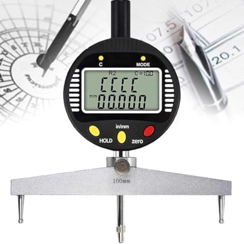 GYQSSD Jauge De Rayon Numérique De Haute Précision, Outil De Mesure D'indicateur De Rayon électronique avec 5 Mâchoires De Mesure Interchangeables, pour Pièces Mécaniques, Moules en Bois
