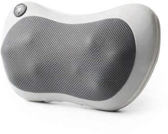 InnovaGoods® Massaggiatore cervicale e schiena 2 testine di massaggio ergonomiche rotanti, massaggiatore collo e spalle con funzione di calore a infrarossi ideale per combattere lo stress e la