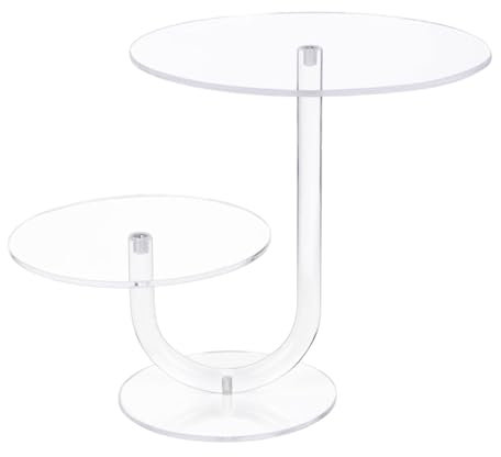 Avejjbaey Elegante porta torta in acrilico a 2 ripiani, supporto per torte e cupcake, per matrimoni e feste