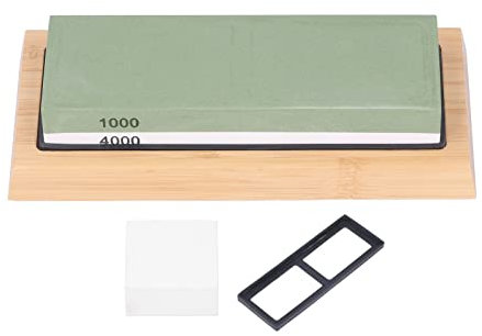 Mavaol Pietra per affilare Cote a grana 1000/4000 Base antiscivolo su due lati Pietra per appiattire Coltelli da cucina Forbici Kit per affilare forbici per cuochi domestici e chef