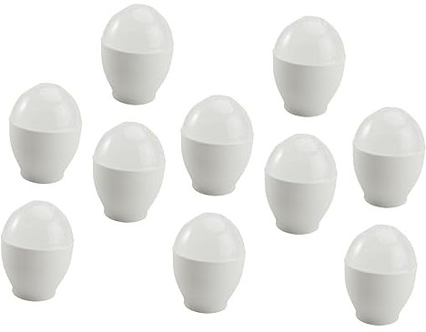 TIDTALEO 10pezzi Pirottini Per Uova Al Vapore Contenitori Per Uova Alimentare Per Cucina Ristoranti e Dessert Facili Da Pulire e Leggeri Colore Bianco