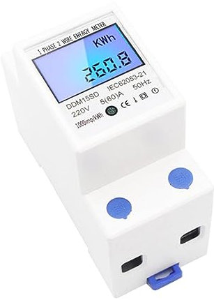DOITOOL Mini-energiemessgerät Mit LCD – 220 V 5 – 80 A – Ddm15sd – Führungsschienentisch – Multifunktionales Volt-leistungsmessgerät
