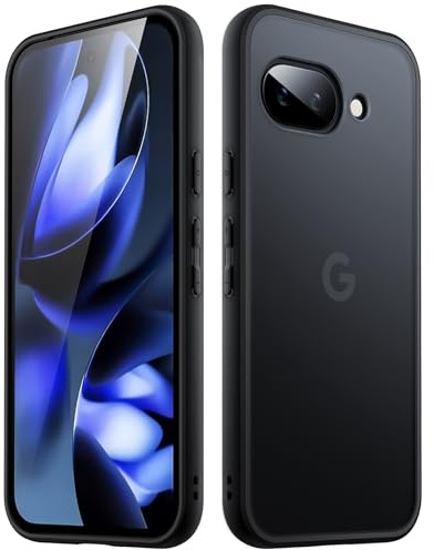 JETech Cover Opaca per Google Pixel 9a, Nero | Protezione Robusta, Satinato Traslucida Retro, Finitura Anti-Impronte, Custodia Design Antiurto