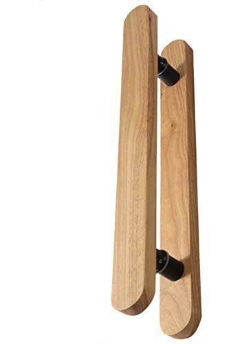 Poignée de porte coulissante double face en bois massif pour sauna, intérieur et extérieur – Poignée en bois durable pour porte de sauna