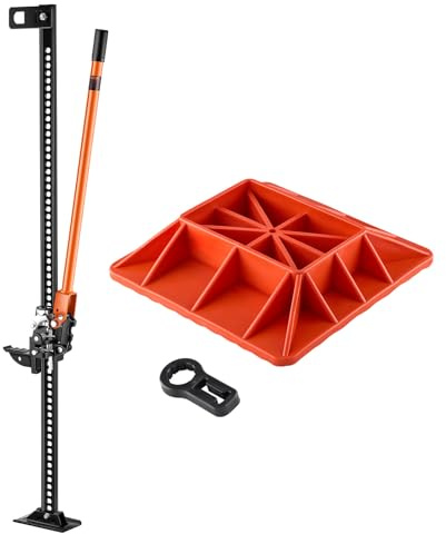 VEVOR Farm Jack with Base, 60 Utility High Lift Farm Jack, 3.18 Ton (7,000 lbs) Capacity Ratcheting Off Road Utility Jacks, Heavy-Duty Lift Jacks with 5.12-54.33 Lifting Range for Tractor,Truck,SUV