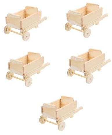 SUPVOX 5 Pièces Modèle mini chariot décoration Poupée petit artisanat transpalette manuel mini-caddie chariot modèle modèles de chariots miniatures chariot de chariot miniature Bois