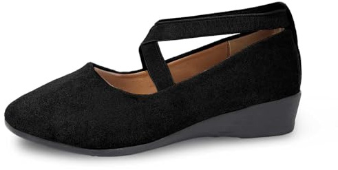 Genérico Zapatos Mujer Verano Comodos - Zapatos Casuales EláSticos De Gamuza De Color Liso para Mujer CóModos Y Sin Cordones Zapatillas Ballet NiñA