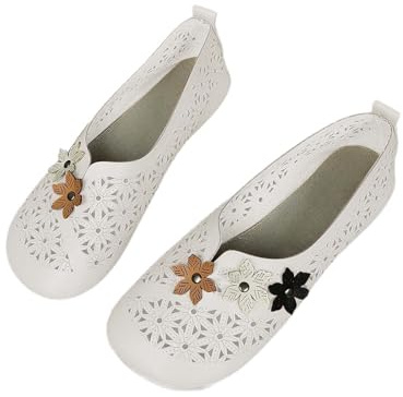 Chaussures Hallux Valgus Femme Chaussures décontractées en Cuir Creux pour Femmes Petites en Cuir pour Femmes décontractées Confortables et Respirantes Chic Orthopédique Marche Basket