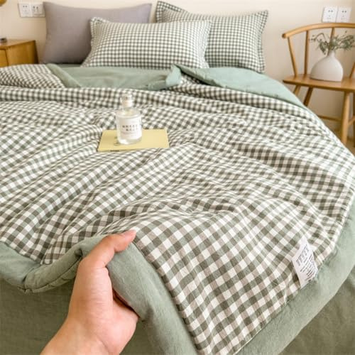 Odot 2,5 TOG Edredon Lavable Sin Funda, Edredón Fresco Verano Cama - Ligera Respirable Acolchado Manta de Enfriamiento para Días Calurosos (200x230cm,Cuadros 7)