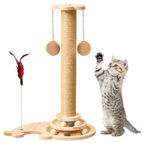 Rascador para Gatos - Juguete Interactivo Interior para Gatos - Poste para Gatitos Multifuncional Juego Interactivo para Mascotas De Interior