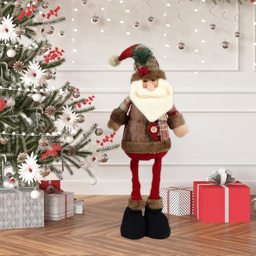 ACTOYS Weihnachtswichtel, Weihnachtsmann, Schneemann, Rentier mit Teleskopische, 21 in, Weihnachtself zum Ausziehen, Wichtel Groß, Weihnachtsdekoration, Christmas Decorations (A1)